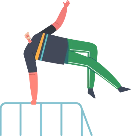 Man doing parkour exercise  Illustration