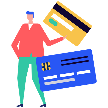 Man doing payment by credit card  Illustration