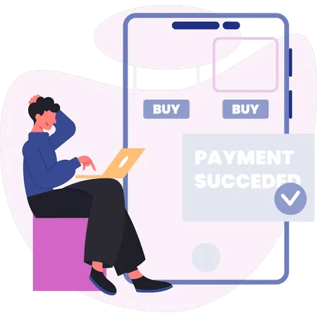 Man doing payment successfully  Illustration