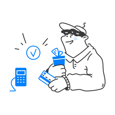Man doing payment using credit card  イラスト