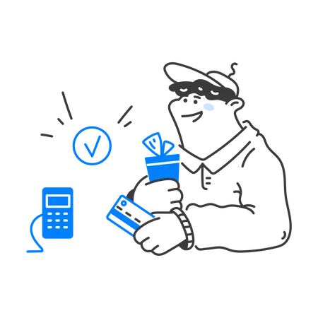 Man doing payment using credit card  Illustration