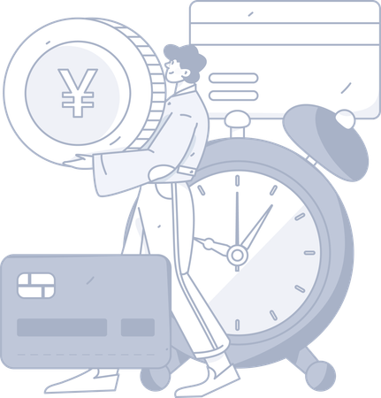 Man doing payment with Payment deadline  Illustration