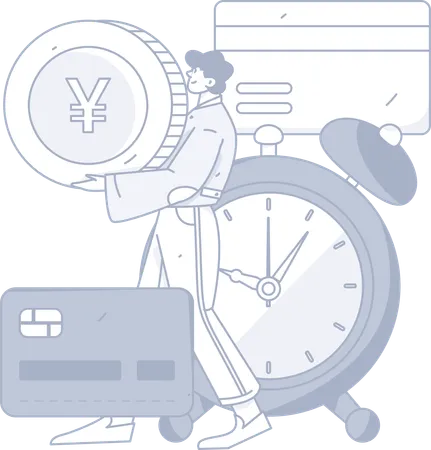 Man doing payment with Payment deadline  Illustration