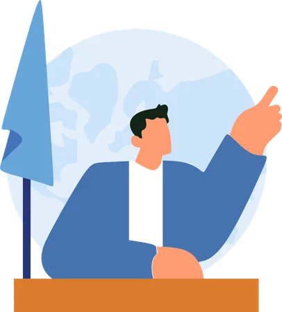 Man doing peace talk  Illustration