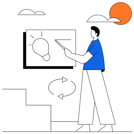 Man doing Pedagogy  Illustration