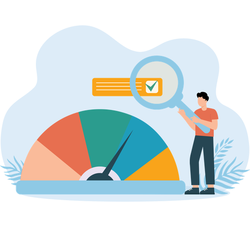 Man doing Performance testing  Illustration