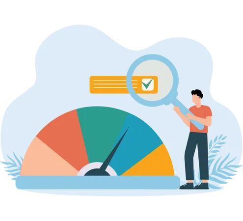 Man doing Performance testing  Illustration