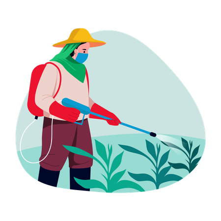 Man doing Pest control  Illustration