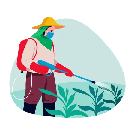 Man doing Pest control  Illustration