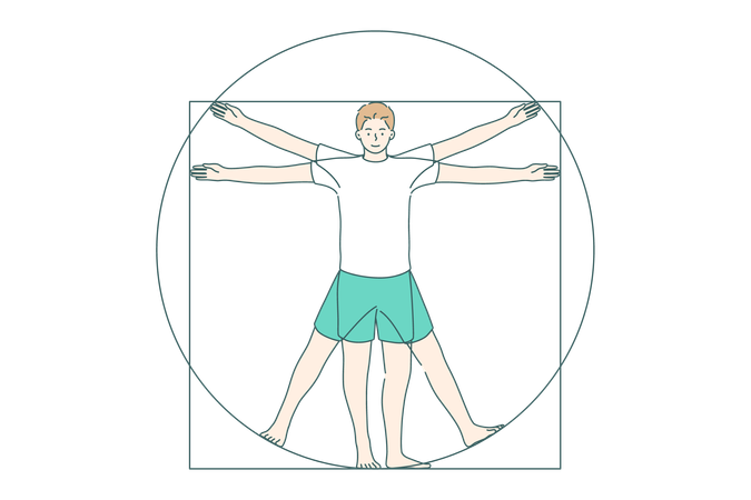 Man doing physical activity  Illustration