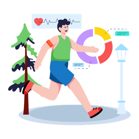 Man doing Physical Activity  Illustration