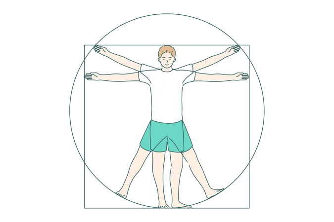 Man doing physical activity  Illustration