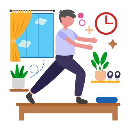 Man doing Pilates Session  Illustration
