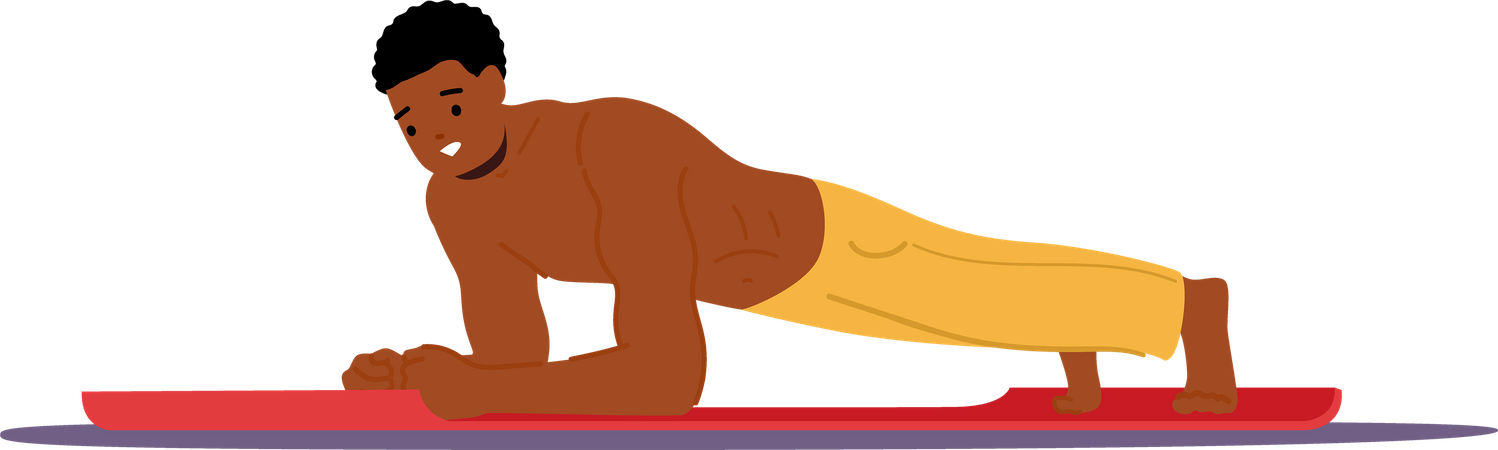 Man doing plank exercise  Illustration