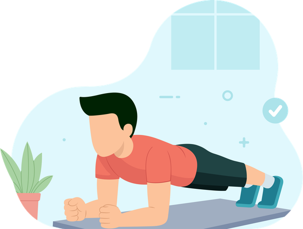 Man doing plank exercise  Illustration