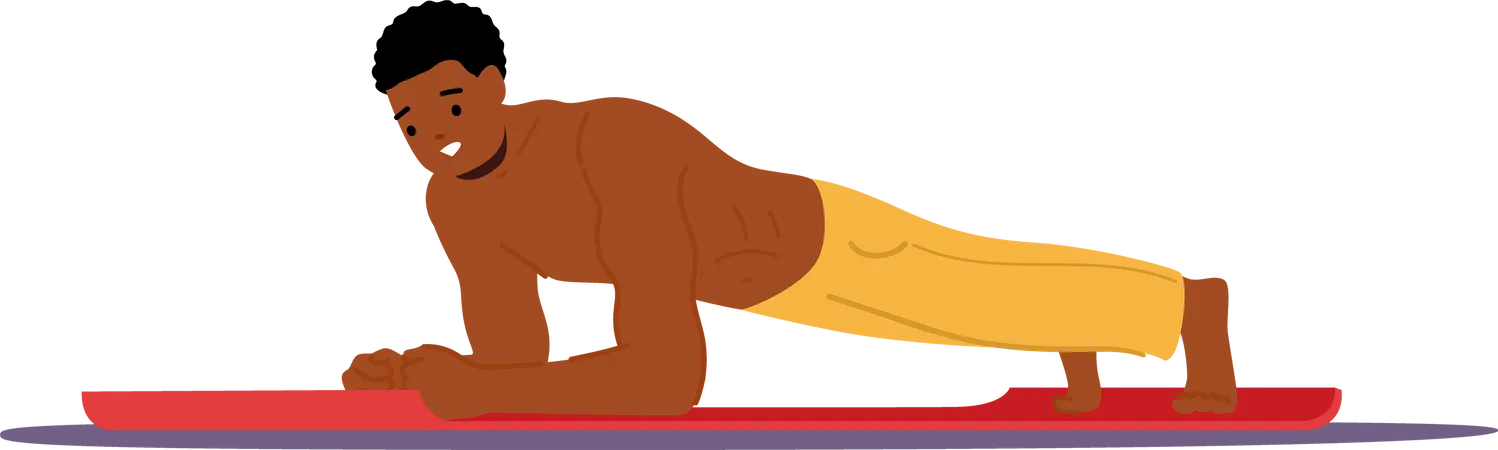 Man doing plank exercise  Illustration