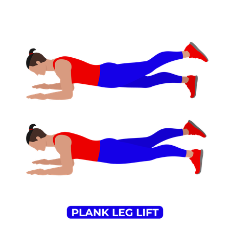 Man Doing Plank Leg Lift Exercise  Illustration