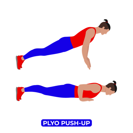 Man Doing Plyo Push Up Exercise  Illustration