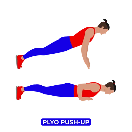 Man Doing Plyo Push Up Exercise  Illustration