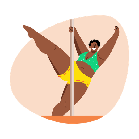 Man doing Pole dance  Illustration