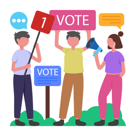 Man doing political Campaign  Illustration