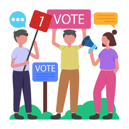 Man doing political Campaign  Illustration