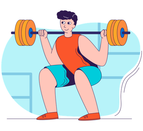 Man doing powerlifting  Illustration