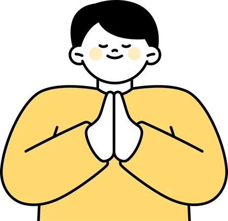 Man doing prayer pose  Illustration