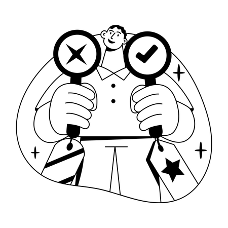 Man doing price Comparison  Illustration