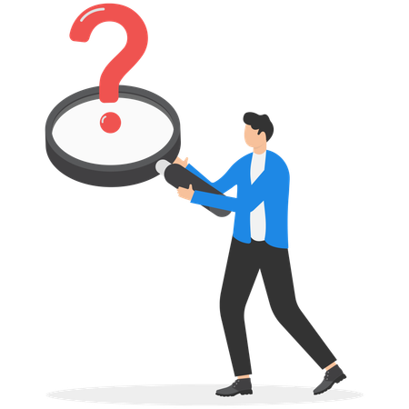 Man Doing Problem Analysis  Illustration