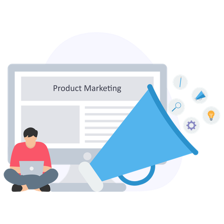 Man doing product marketing  Illustration