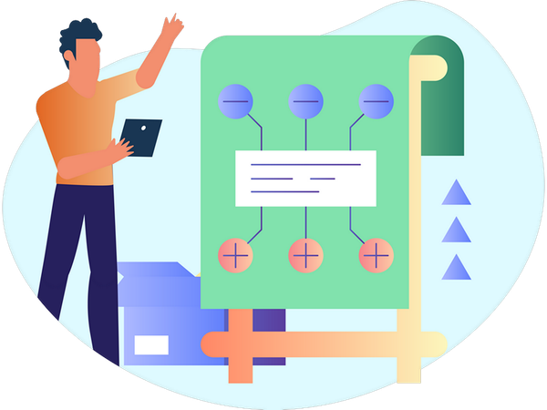 Man doing product planning  Illustration