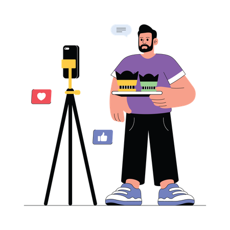 Man doing product shoot  Illustration