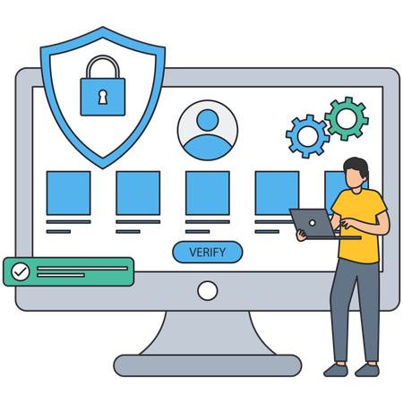 Man doing Profile Verification  Illustration
