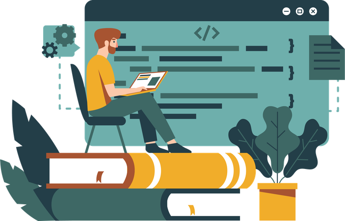 Man doing programming  Illustration