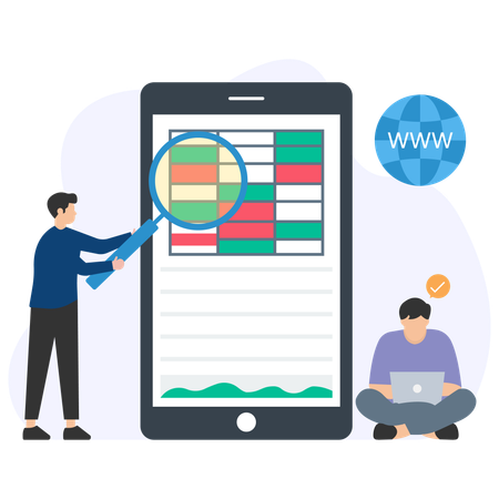 Man doing Project Analysis  Illustration