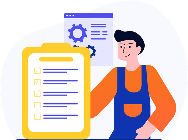 Man doing Project Planning And Development  Illustration