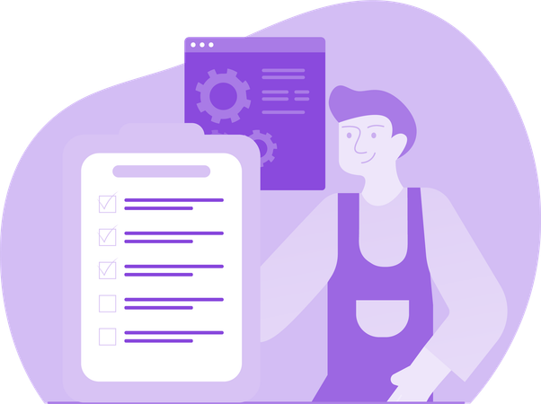 Man doing Project Planning And Development  Illustration