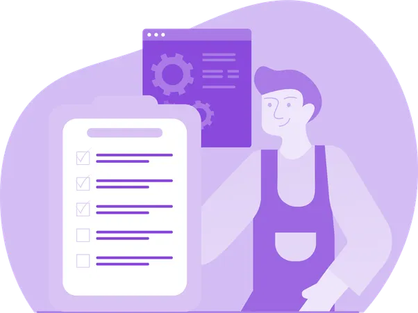 Man doing Project Planning And Development  Illustration