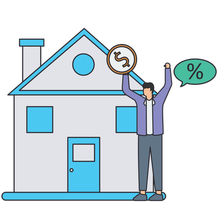 Man doing property investment  Illustration