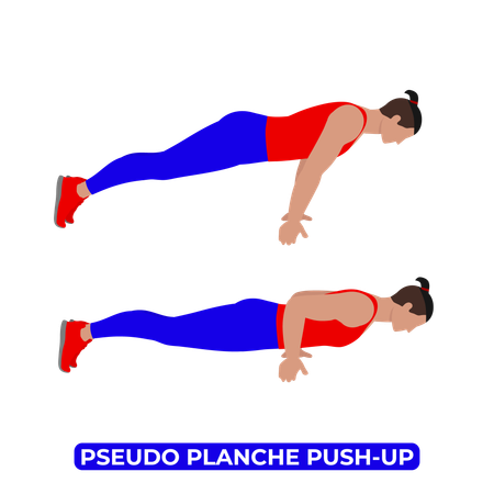 Man Doing Pseudo Planche Push Up Exercise  Illustration