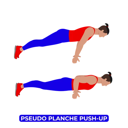 Man Doing Pseudo Planche Push Up Exercise  Illustration