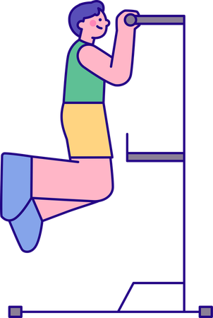 Man doing pull ups  Illustration