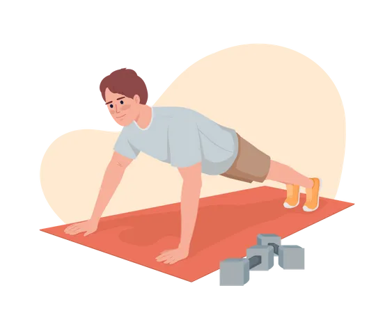 Man doing push up exercise  Illustration