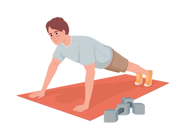 Man doing push up  Illustration