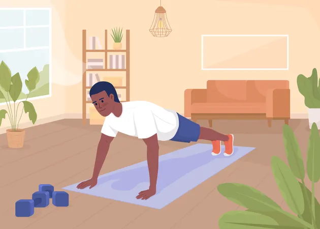 Man doing push ups  Illustration