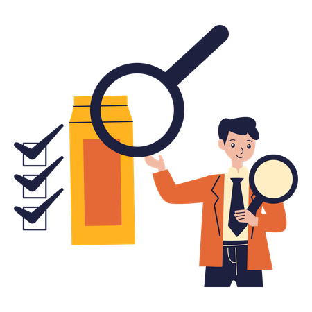 Man doing Quality Audit  Illustration