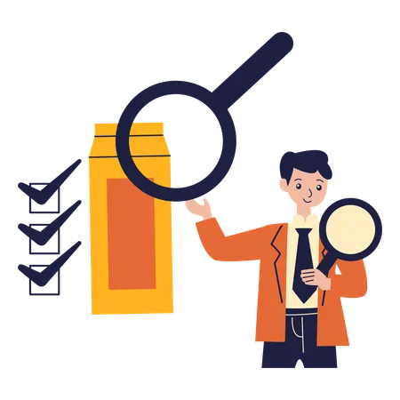 Man doing Quality Audit  Illustration