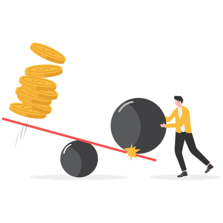 Man Doing Raising revenues  Illustration