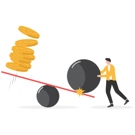 Man Doing Raising revenues  Illustration